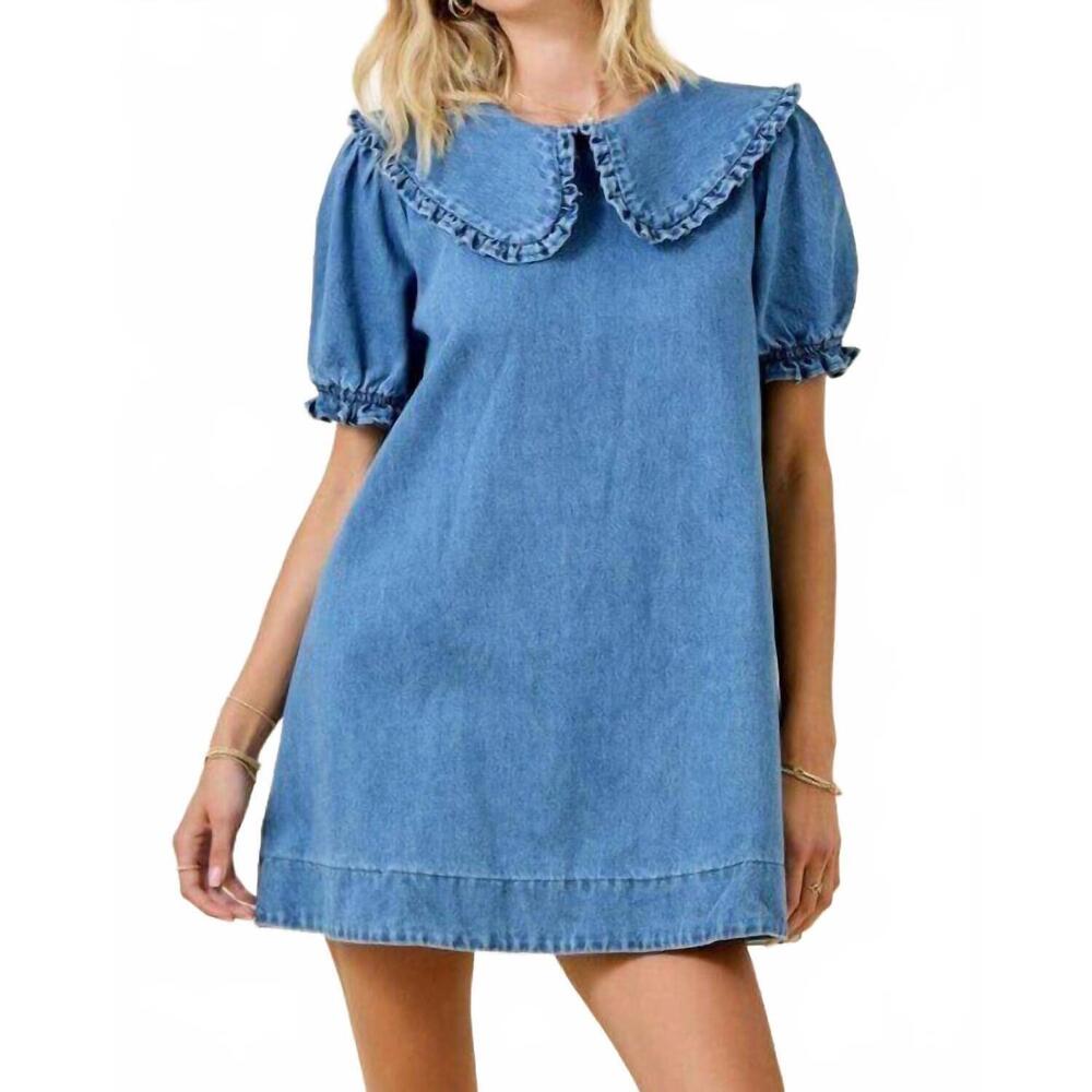 NEW DAY + MOON ally dress in blue denim - Picture 3 of 6